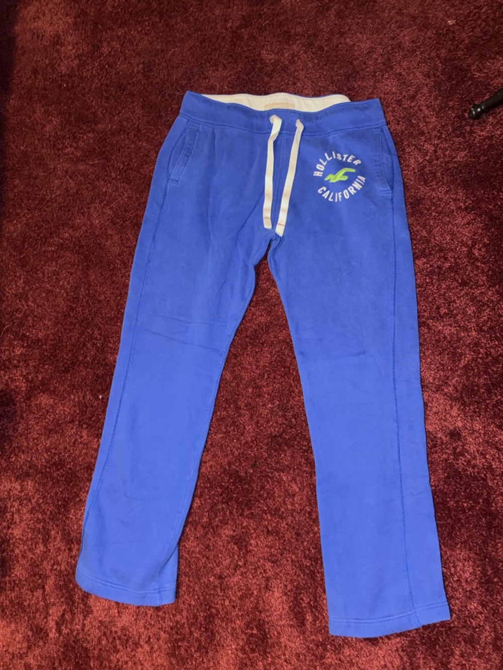 Hollister Royal Blue Drawstring Joggers with Logo